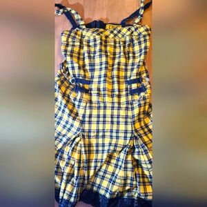 Tripp NYC yellow plaid dress, punk, goth, y2k